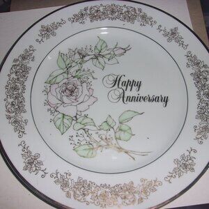 HAPPY ANNIVERSARY PLATE MADE IN 1983 BY ENESCOWARE